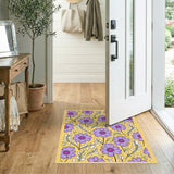 Purple Daisy Floral Vintage Area Rug
