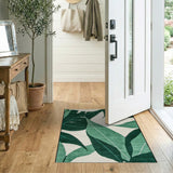 Green Monstera Leaf Abstract Area Rug