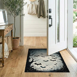 Halloween Bats Full Moon Haunted Forest Area Rug