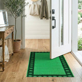 Emerald Green Crocodile Scale Area Rug