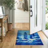 Vintage Surfboards Blue Waves Coastal Rug