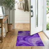 Purple Abstract Wave Area Rug