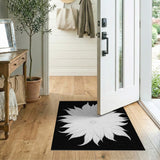 White Feathery Sunburst Area Rug