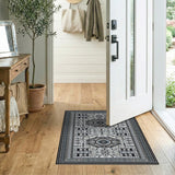 Black White Heritage Tribal No. 3 Area Rug