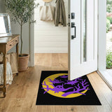 Purple Spooky Moon Bats Silhouette Area Rug