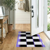 Purple Black Geometric Modern Area Rug