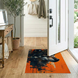 Fierce Geometric Wolf Area Rug