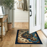 Vintage Compass Treasure Map Area Rug