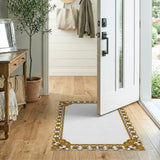 Ornate Gold Floral Baroque Frame Rug