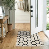 Beige Honeycomb Geometric Area Rug