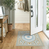 Ornate Blue Medallion Persian Area Rug