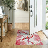 Vibrant Pink Flamingo Tropical Area Rug