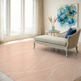 Abstract Area Pink Blush Pink Wave Area Rug