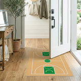 Basketball Court Wood Grain Area Rug