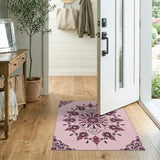 Floral Vintage Pink Mandala Floral Area Rug