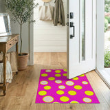 Vibrant Pink Pixel Polka Dot Area Rug