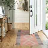 Bold Orange Diamond Southwestern Area Rug