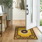 Golden Sunburst Medallion Area Rug