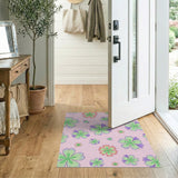 Whimsical Pink Multi-Floral Area Rug