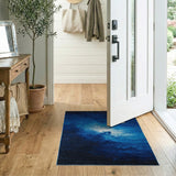 Starry Night Galaxy Moon Area Rug
