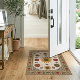 Vintage Sunflower Rose Floral Area Rug