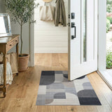 Abstract Grey Geometric Modern Rug