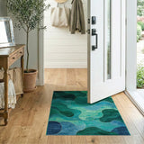 Emerald Wave Abstract Green Area Rug