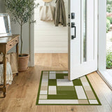 Modern Geometric Green Beige Area Rug