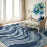 Wave Blue Wave Coastal Area Rug