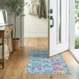 Vibrant Cartoon Cat Aquarium Kids Area Rug