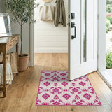 Vintage Pink Floral Pink Area Rug