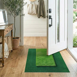 Lush Two-Tone Green Shag Area Rug