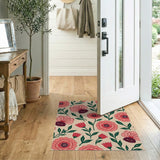 Peony Vintage Pink Peony Floral Area Rug