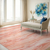 Pink Seashell Wave Washable Area Rug
