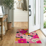 Whimsical Smiling Flowers Area Rug