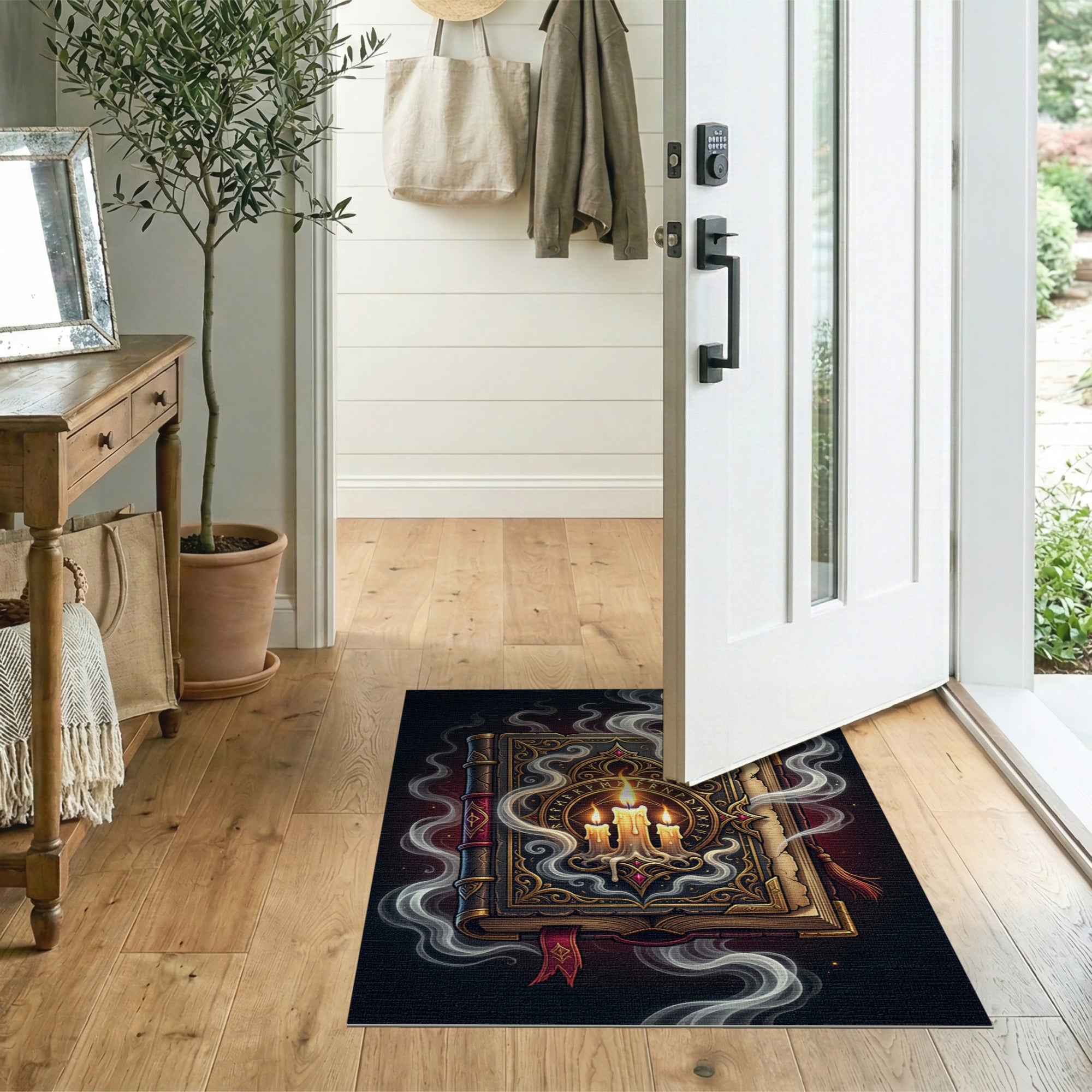 ODIKA Washable Mystic Book Gothic Rug - Low Pile Non-Slip Dark Academia Decor