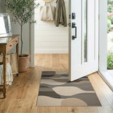 Grey Modern Abstract Grey Geometric Area Rug