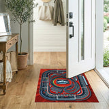 Red Racing Track Kids Area Rug