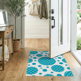 Teal Polka Dot Area Rug
