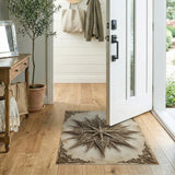 Vintage Gold Filigree Star Area Rug