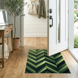 Vibrant Green Chevron Geometric Area Rug