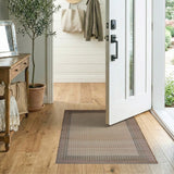 Beige Geometric Circles Area Rug