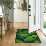 Green Lush Green Forest Canopy Area Rug