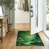 Misty Emerald Forest Stream Area Rug