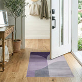 Purple Curved Abstract Geometric Area Rug