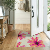 Vibrant Pink Orange Floral Area Rug