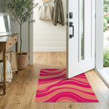 Vibrant Abstract Area Vibrant Pink Wavy Abstract Area Rug