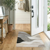 Abstract Area Abstract Wavy Neutral Area Rug