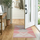 Pink Geometric Diamond Southwestern Rug