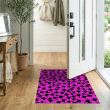 Vibrant Pink Geometric Leaf Area Rug